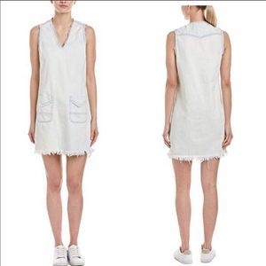 BLANK NYC bleached denim raw hem tank dress